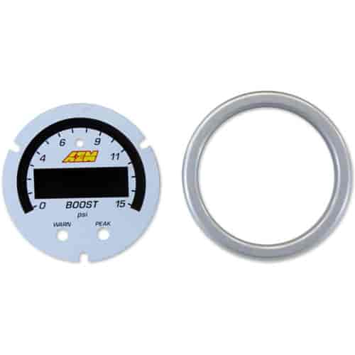 X-Series Pressure Gauge Accessory Kit Includes Silver Bezel And White Boost/Fuel Faceplate