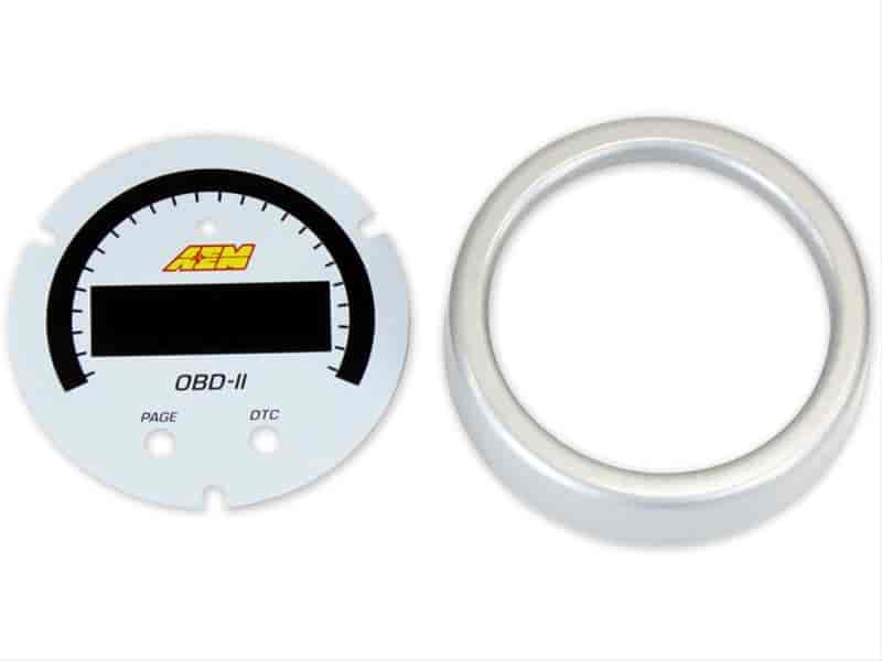 X-Series OBDII Gauge Accessory Kit Includes Silver Bezel And White Faceplate