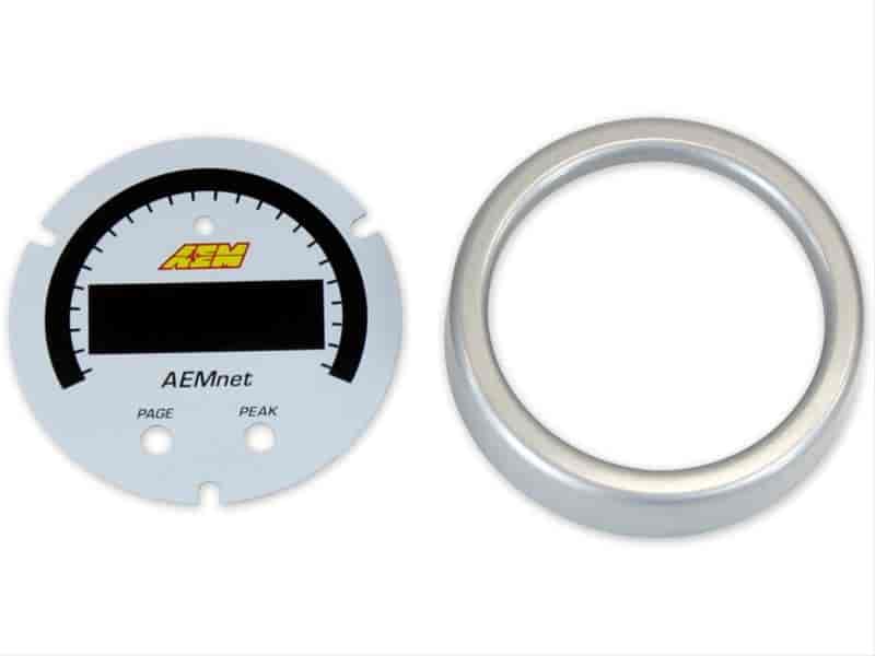 X-Series AEMnet Can Bus Gauge Accessory Kit Includes Silver Bezel And White Faceplate