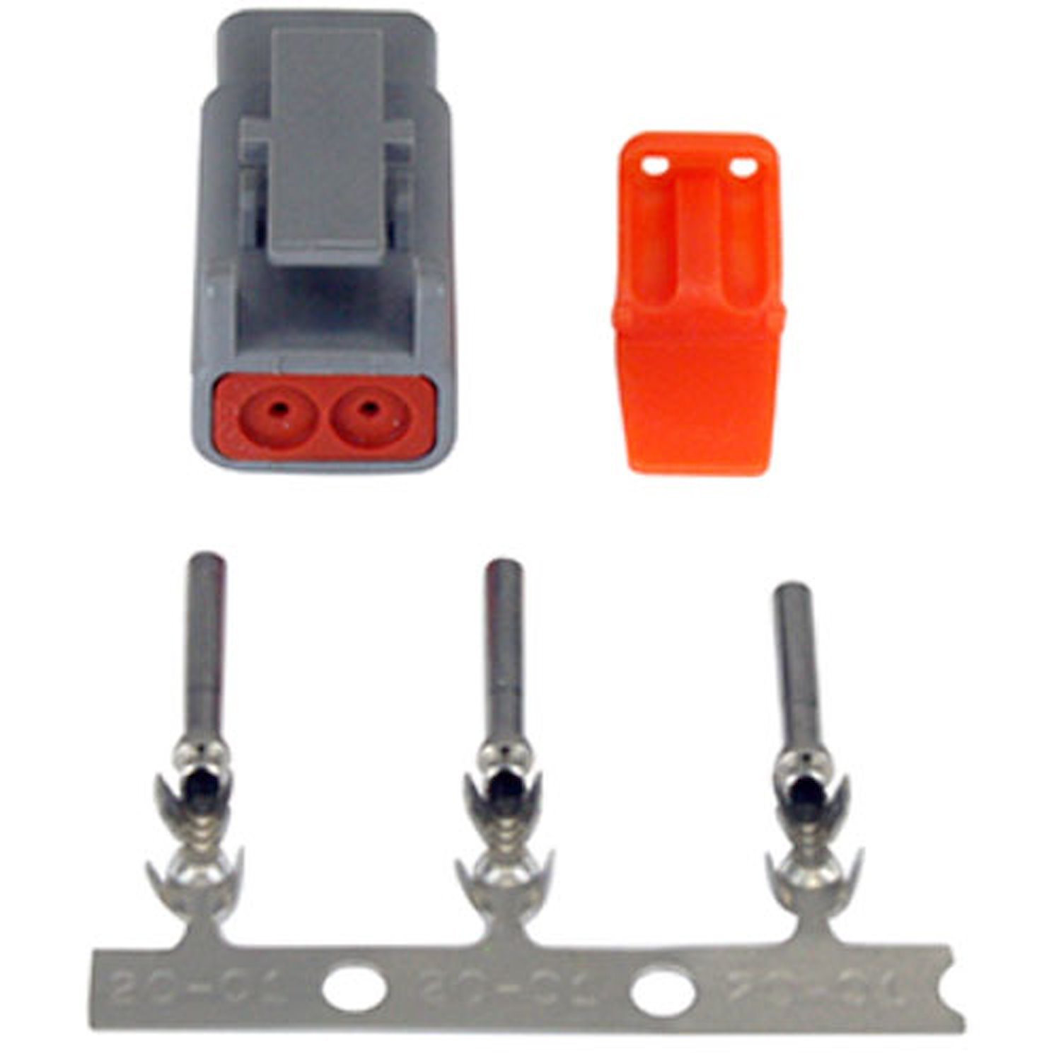 DTM-Style 2-Way Plug Connector Kit Includes Plug, Plug Wedge Lock And 3 Female Pins