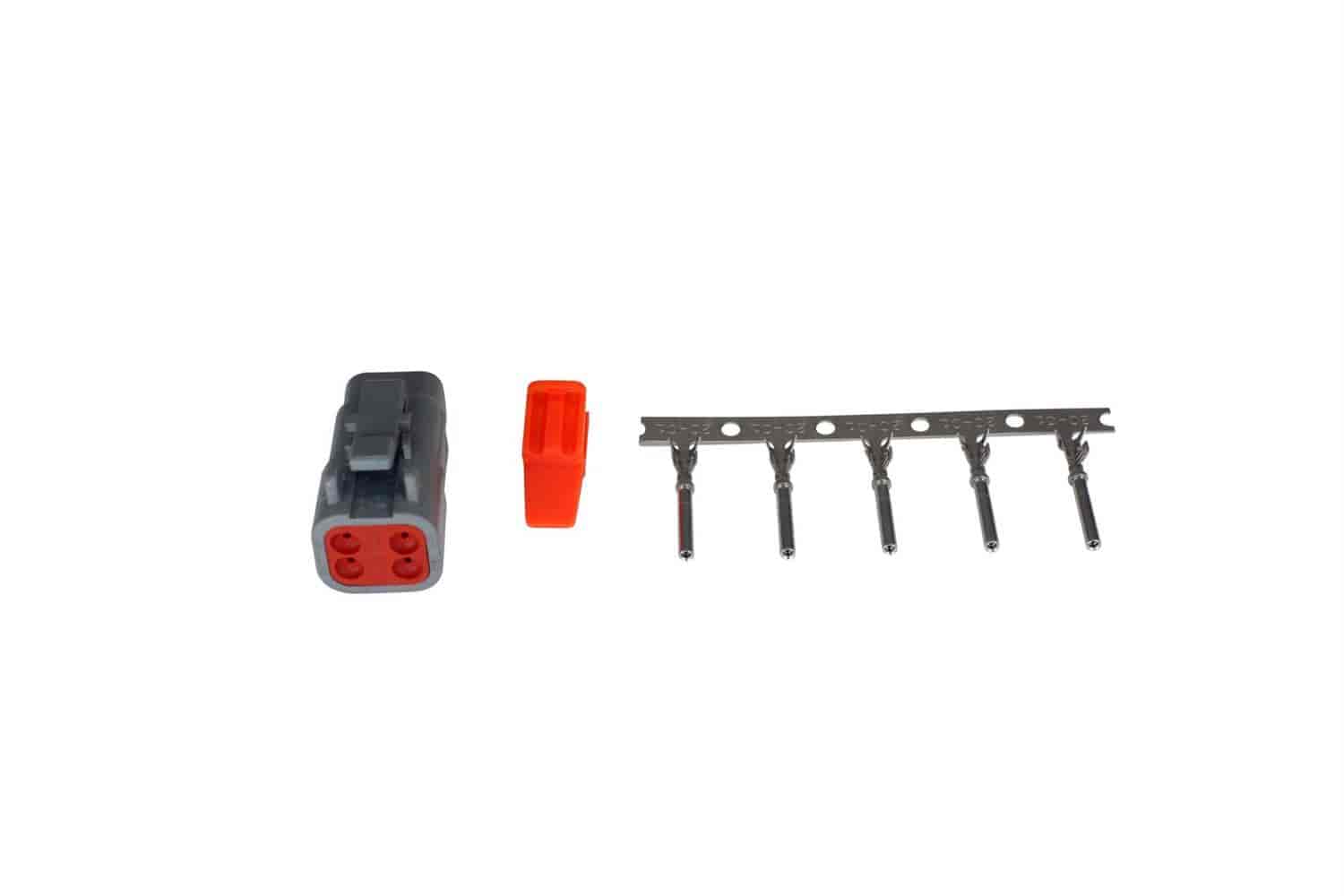 DTM-Style 4-Way Plug Connector Kit Includes Plug, Plug Wedge Lock And 5 Female Pins
