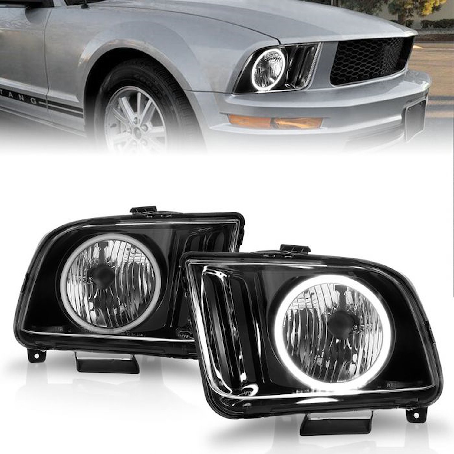 Black Housing Headlights 2005-2009 Ford Mustang