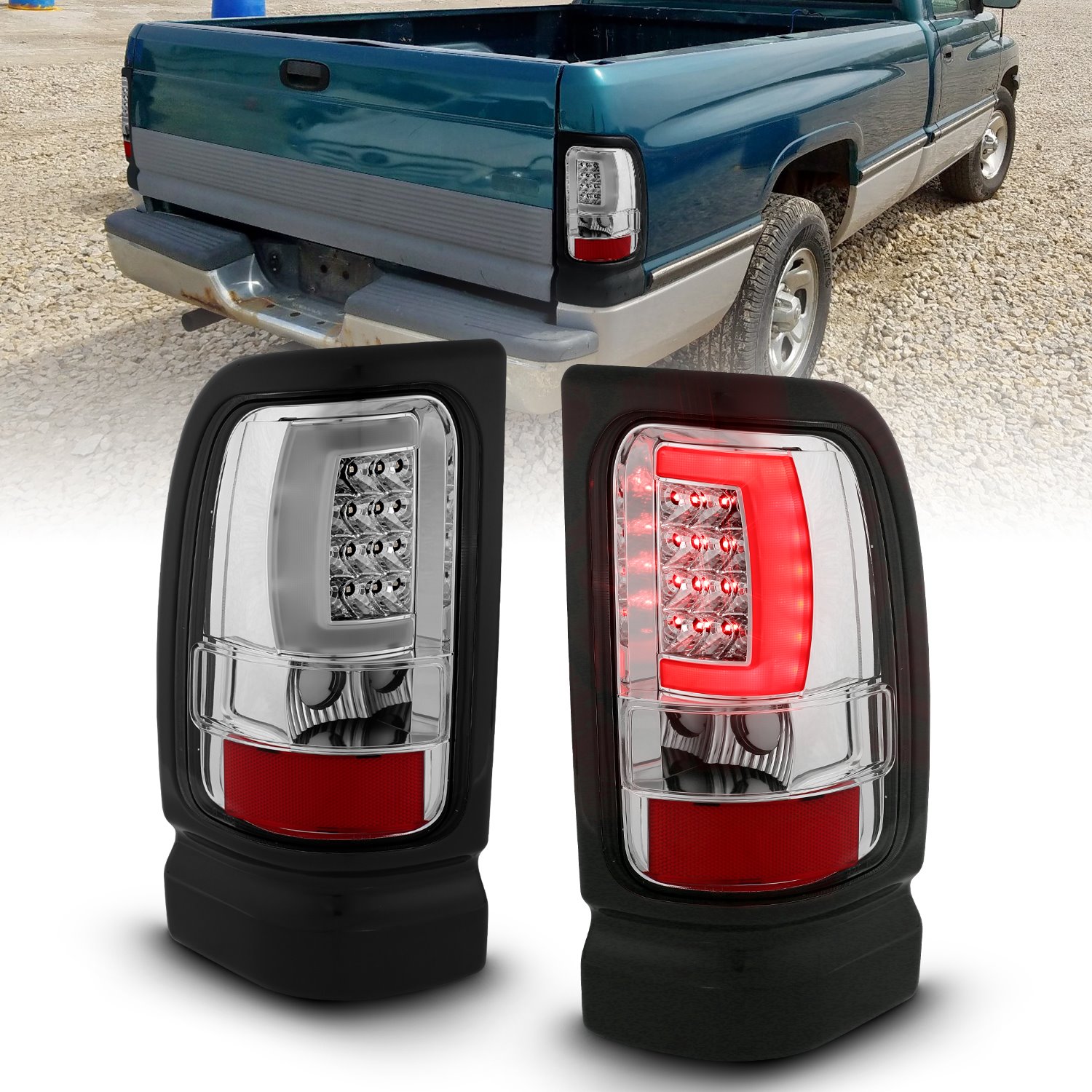 Find 94-01 DODGE RAM PICKUP 1500 2500 3500 LED TAIL LIGHTS LAMPS LEFT Right I100192