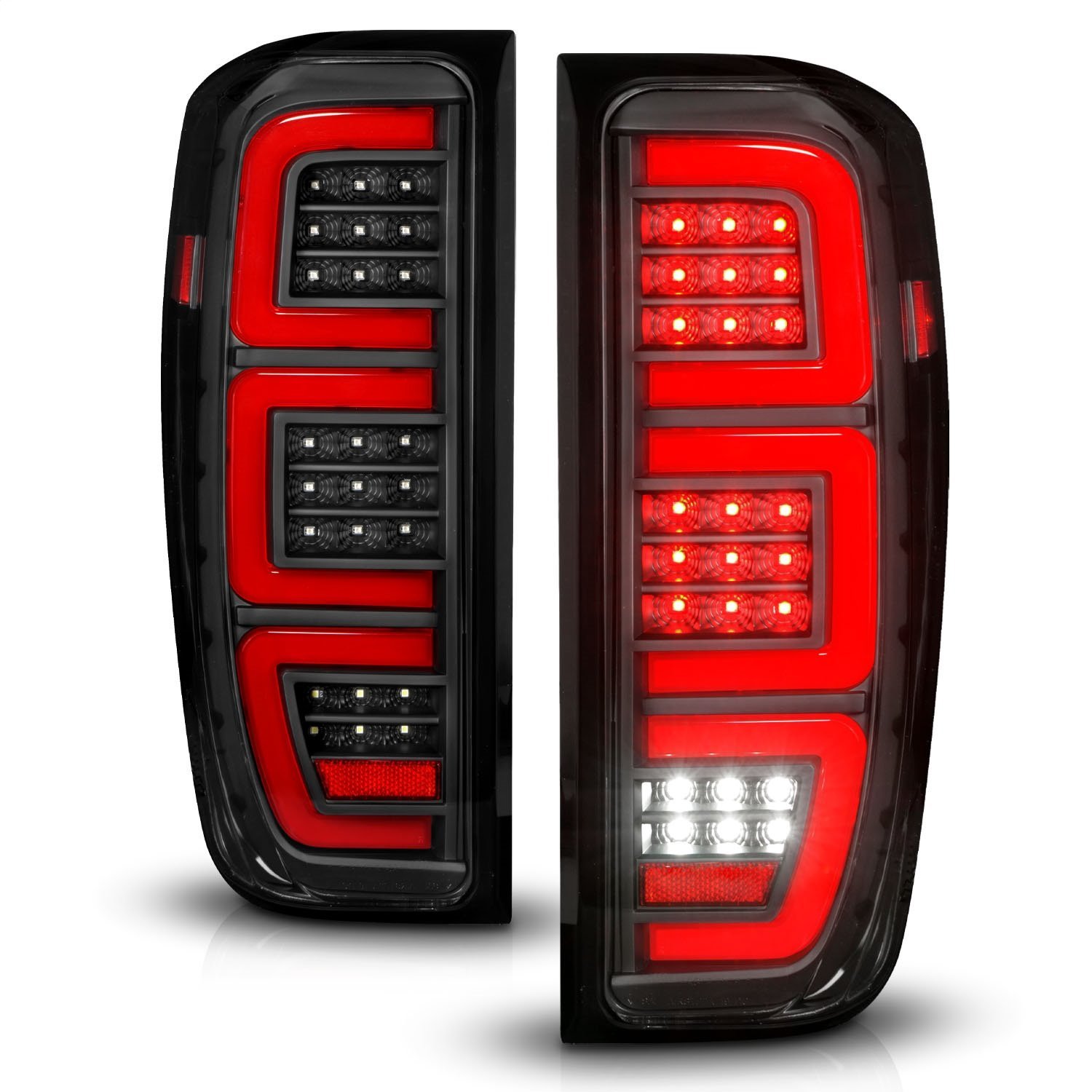 311457 Black LED Tail Lights w/Initiation & Sequential Signals Fits Select GMC Sierra 1500/2500/3500 [Halogen Models Only]
