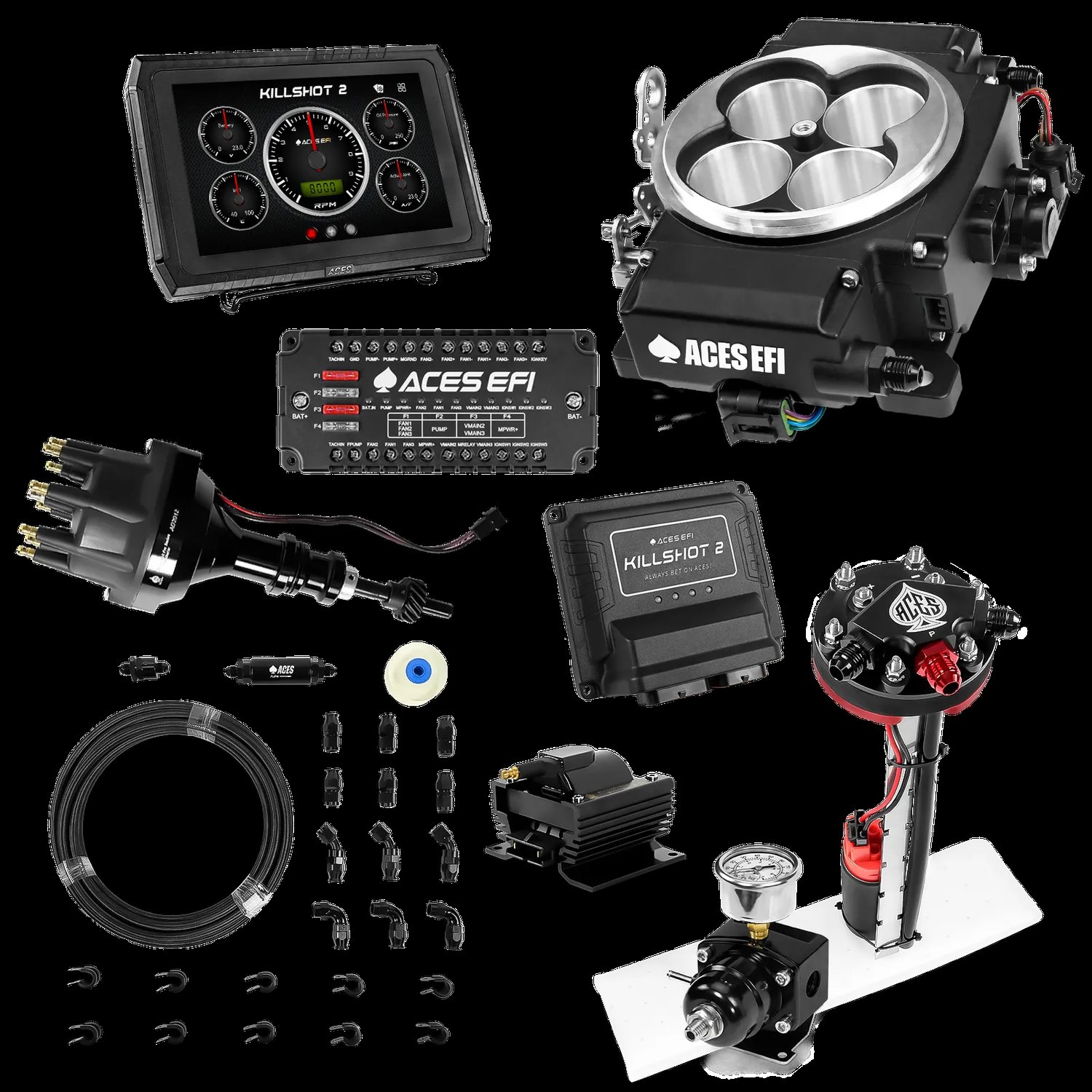 Gas Injection Modules Complete Killshot 2 Pro EFI Conversion Kit for 4150-Flange Intake ...