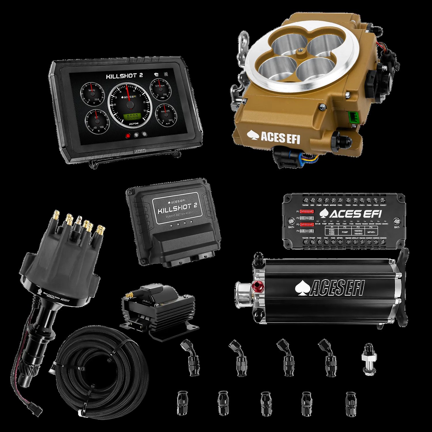 Gas Injection Modules Complete Killshot 2 Pro EFI Conversion Kit for 4150-Flange Intake ...