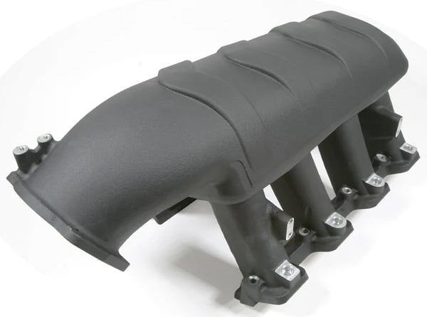 AM2012B Hi-Ram Intake Manifold, for GM LS3, Rectangle Port, with Fuel Rail Kit [Black Finish]