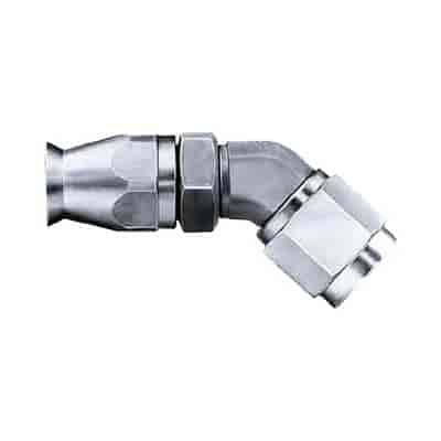 -04AN Hose Size 45 deg. Elbow Forged Adjustable Reusable Stainless Steel Swivel
