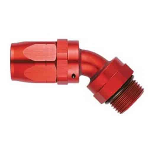 Reusable Swivel O-Ring -08AN Hose Size 3/4-16 Thread Size Aluminum - 45 deg. Orb Fitting