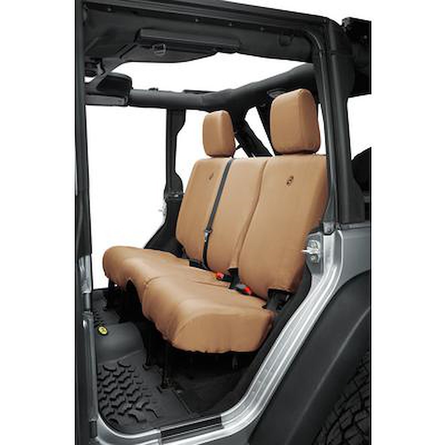 Seat Covers, Tan, Fits Factory Seats w/Fold Down