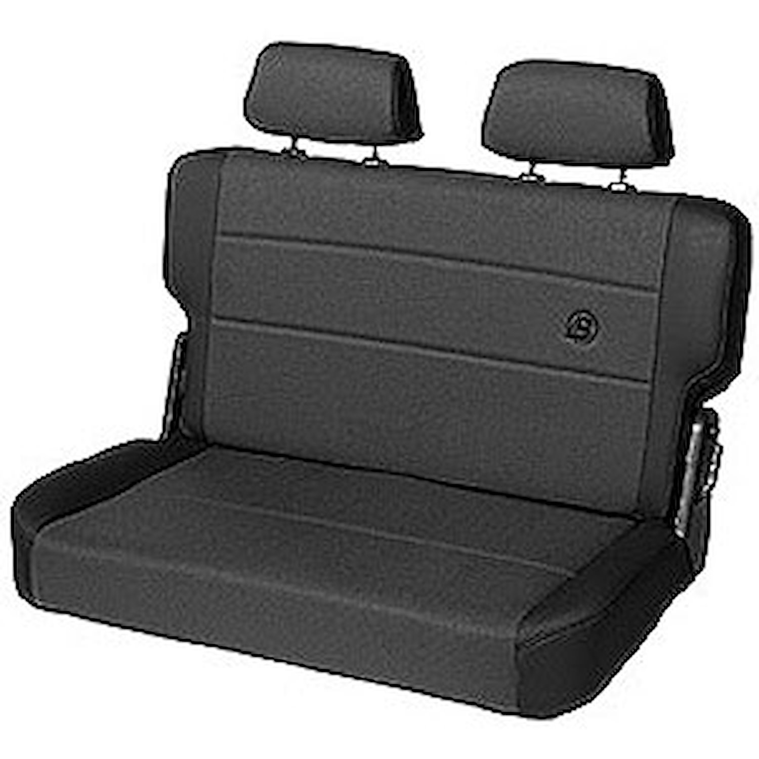Trailmax II Fold-N-Tumble Seat, Black Denim, Rear/Second Seat, Vinyl w/Center Fabric Insert,