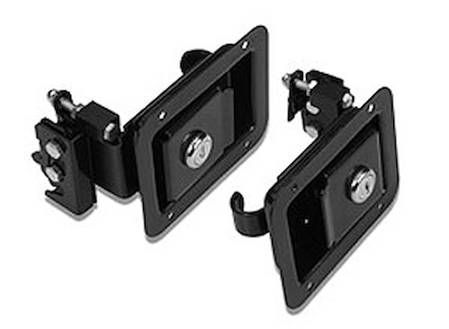 Door Handle Latches, Black, Front, Set Of 2 Paddle Handle Latches, Hardware,