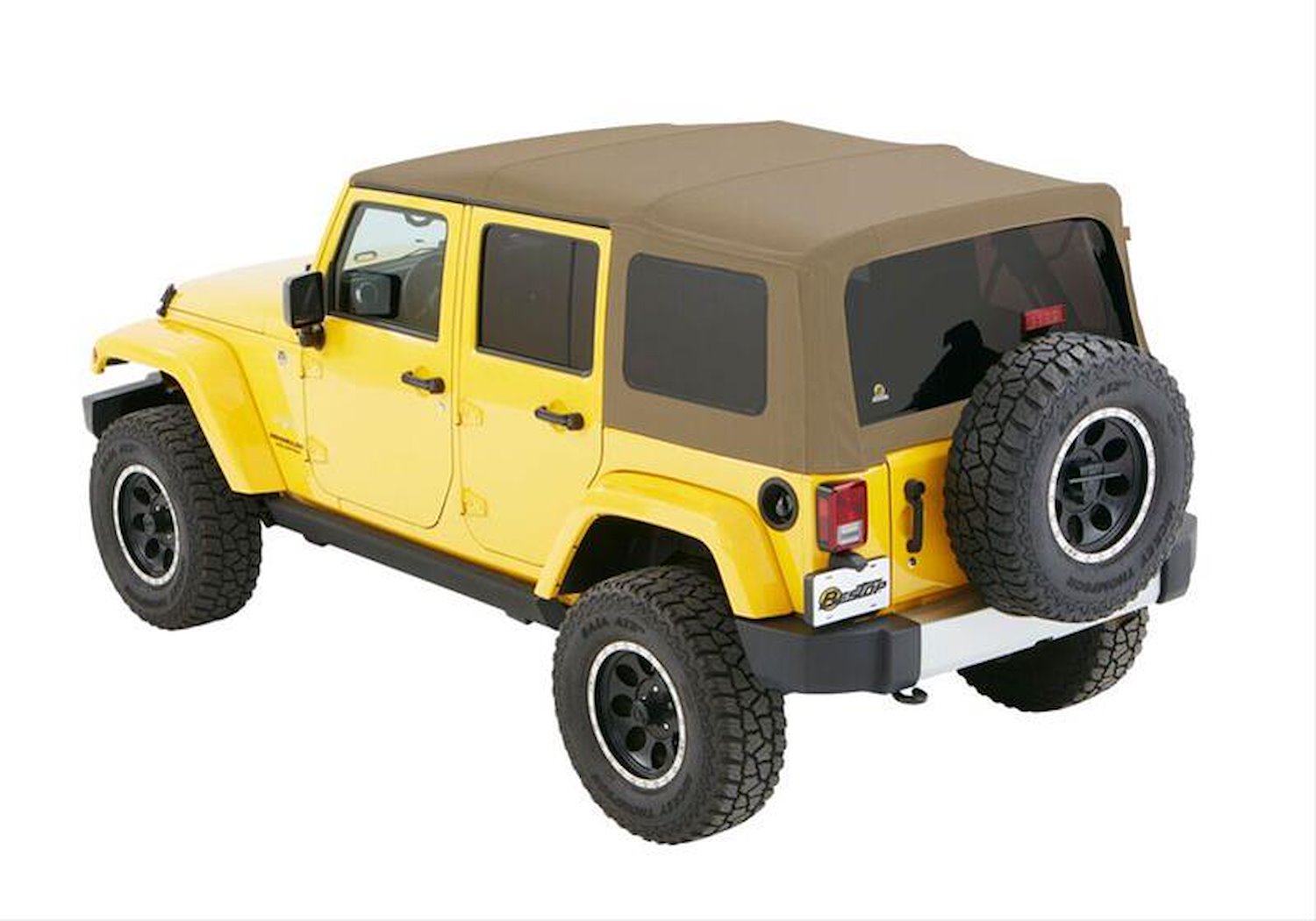 Supertop Squareback Soft Top, Pebble Beige Twill, No Doors Included, Tinted Side/Rear Windows,