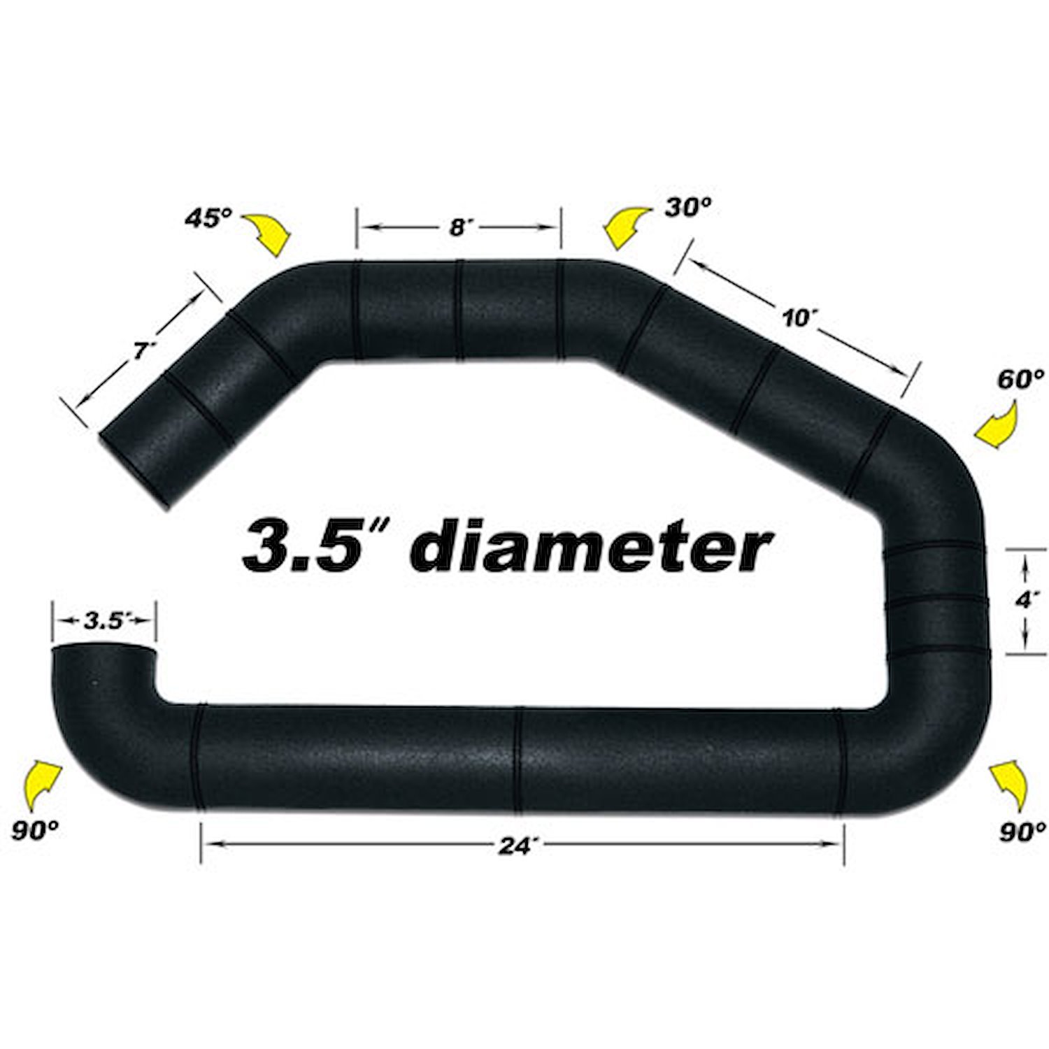 UBI Intake Tube Only 3.5" Diameter