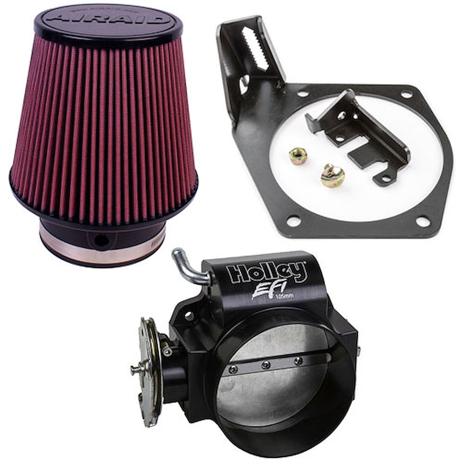 LS Throttle Body Intake Kit Includes: Airaid LS Engine Unshielded Air Filter (Red)