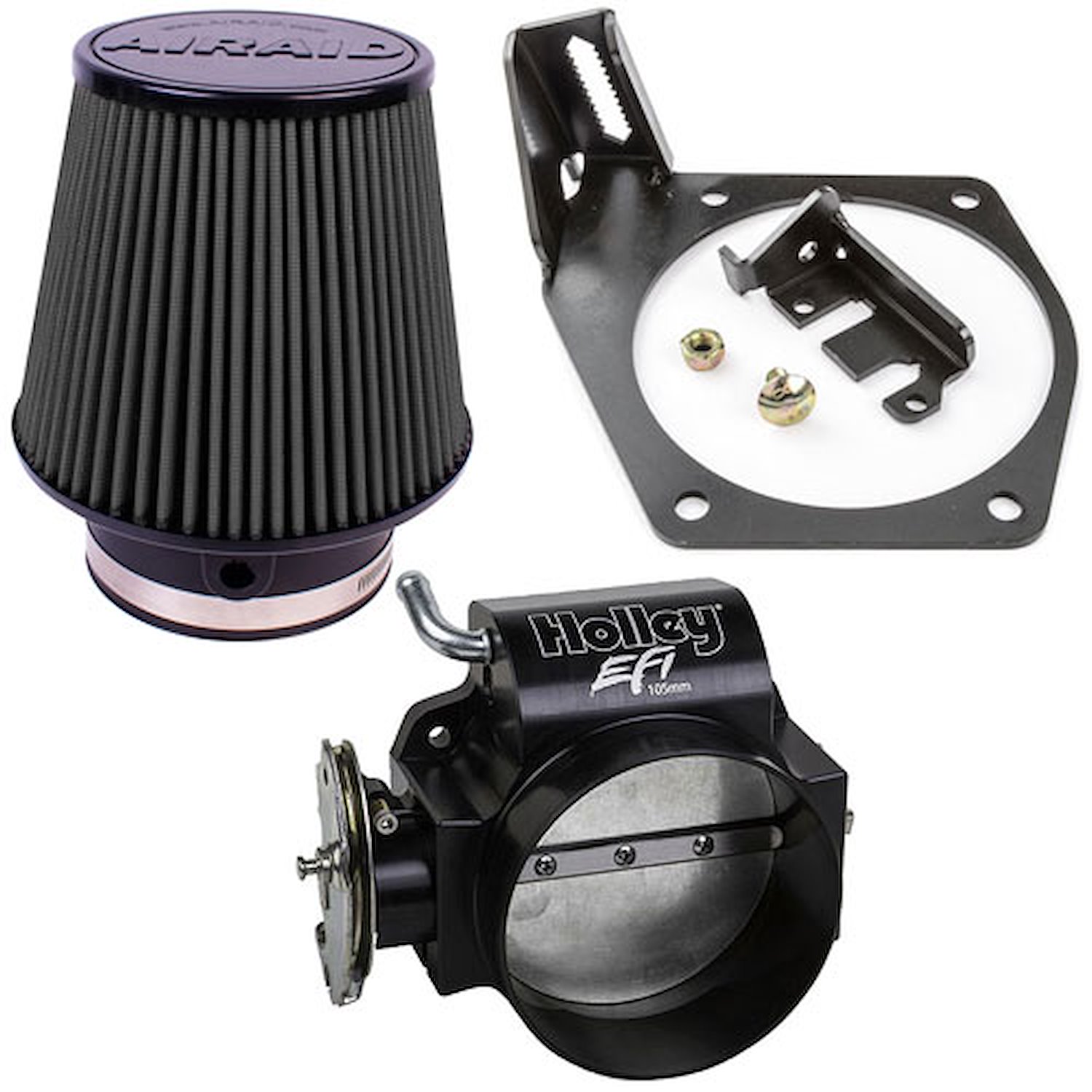 LS Throttle Body Intake Kit Includes: Airaid LS Engine Unshielded Air Filter (Black)