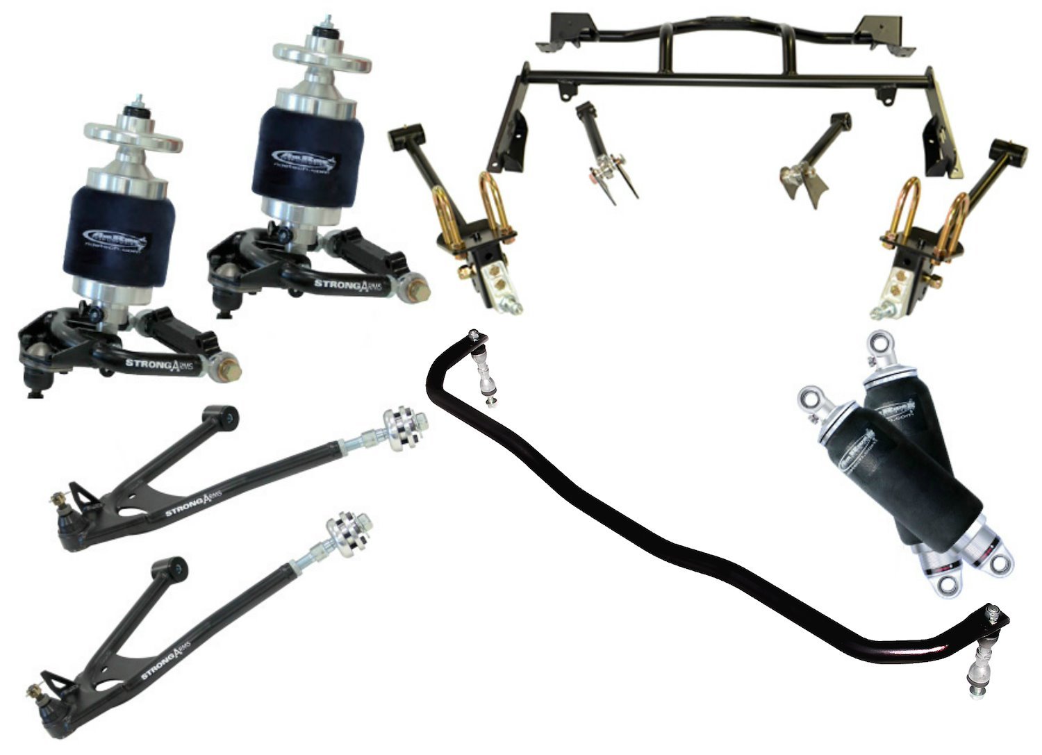 Air Suspension System for 67-70 Cougar. Includes front and rear HQ Series Shockwaves/ upper and lowe