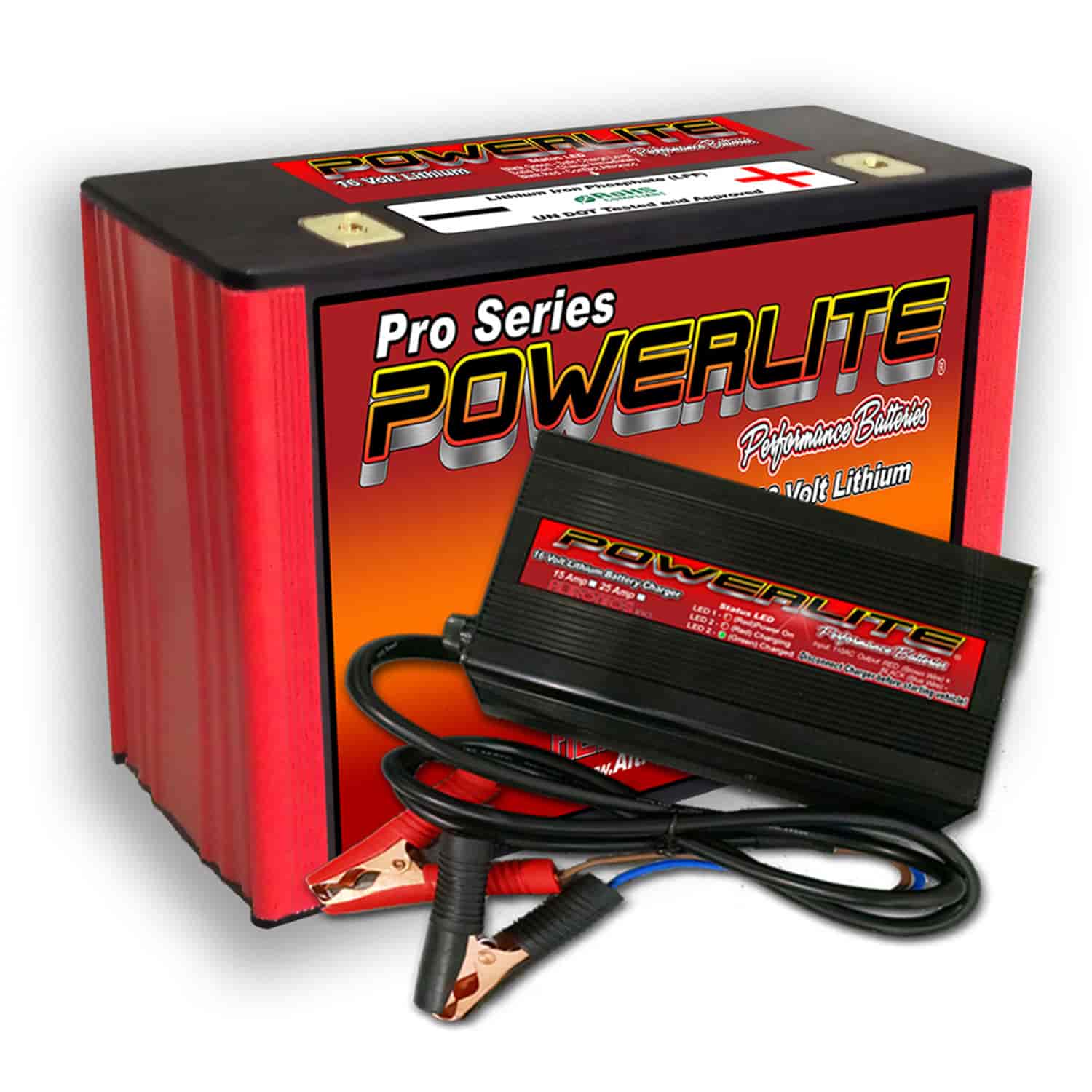 Powerlite 12VP1600 Battery 15 Amp Charger Combo Kit