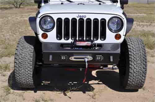 07-Up Jeep JK Stealth Fighter Jeep front center bumper with Winch mounts and Tow Hooks and front LED