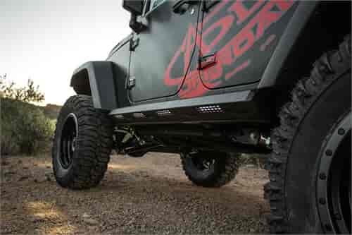 07-Up Jeep JK Stealth Fighter Jeep side steps for 2 door with ADD logo with LED strip mount and a-se