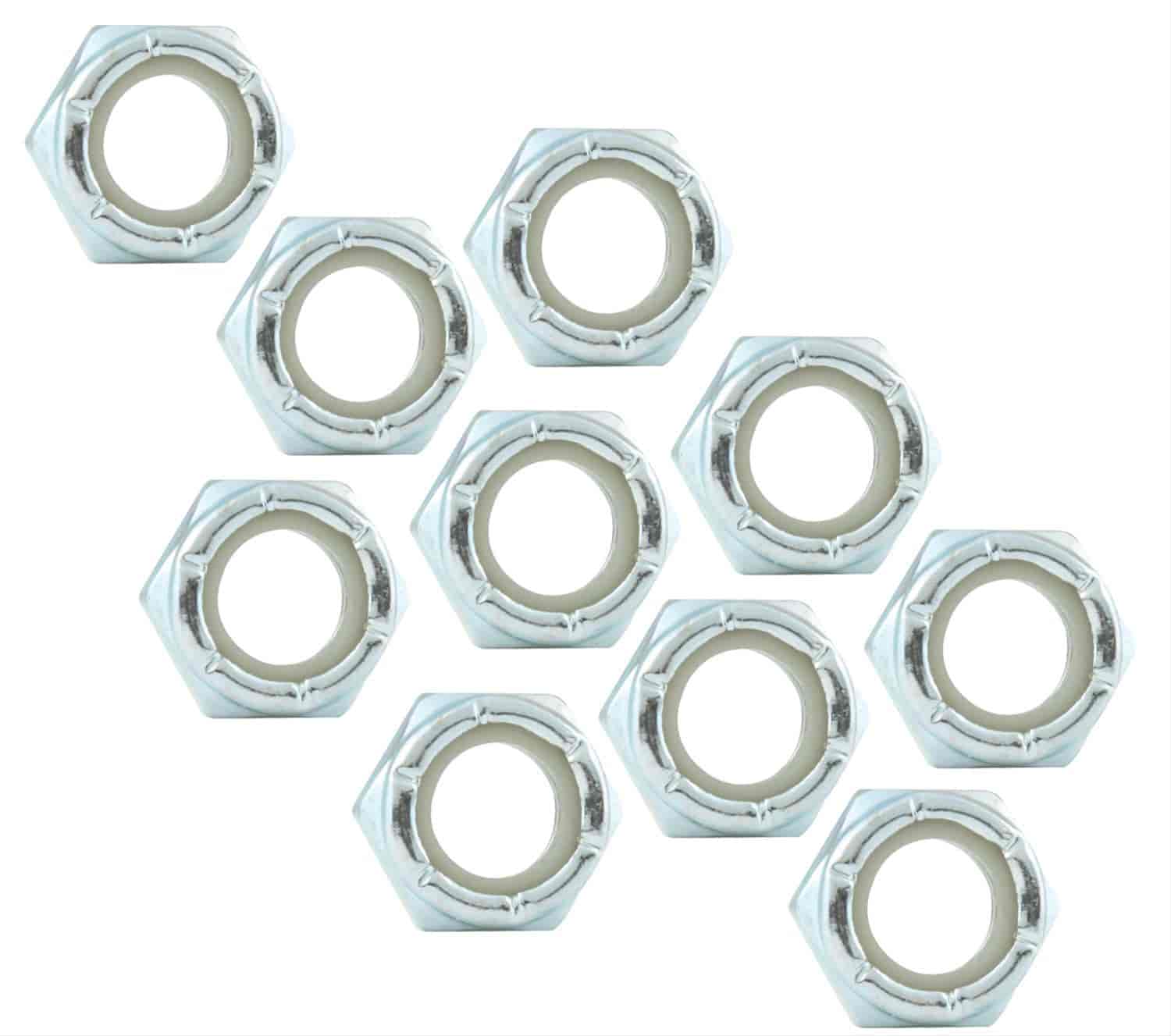 Coarse Thread Hex Nuts Thin With Nylon Inserts 1/2"-13