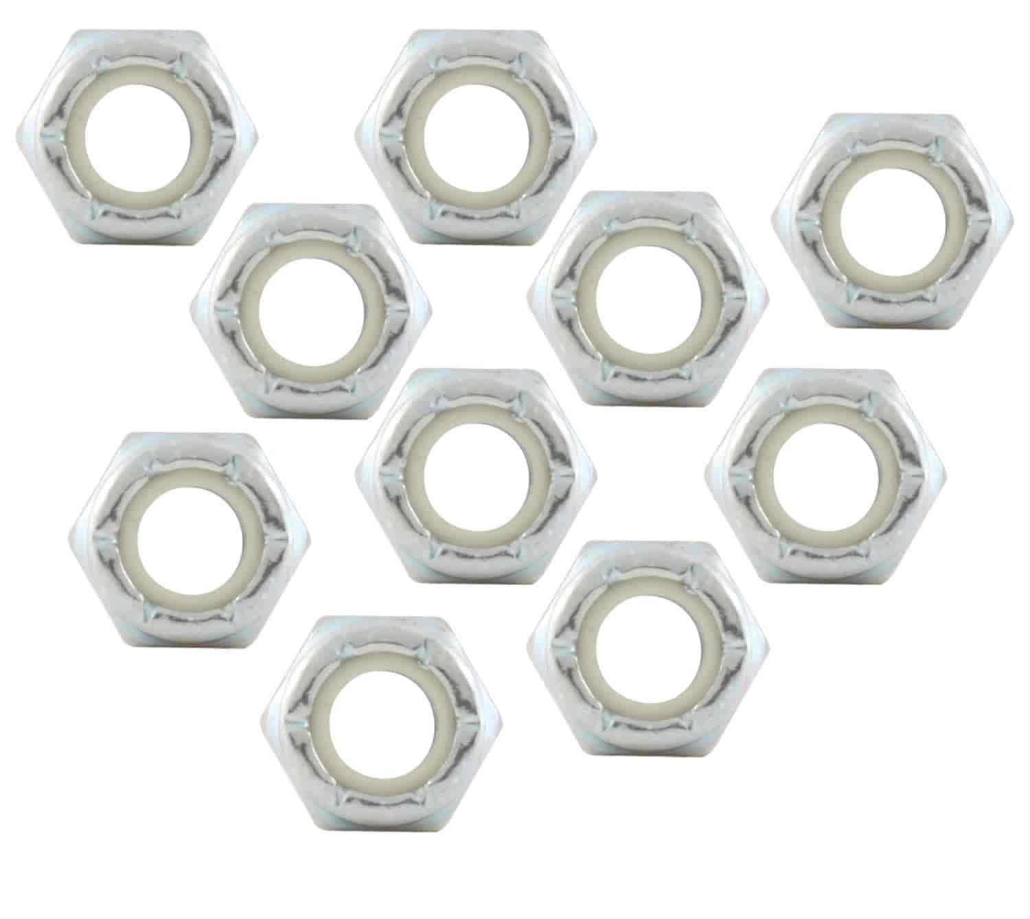 Fine Thread Hex Nuts With Nylon Inserts 1/4"-28