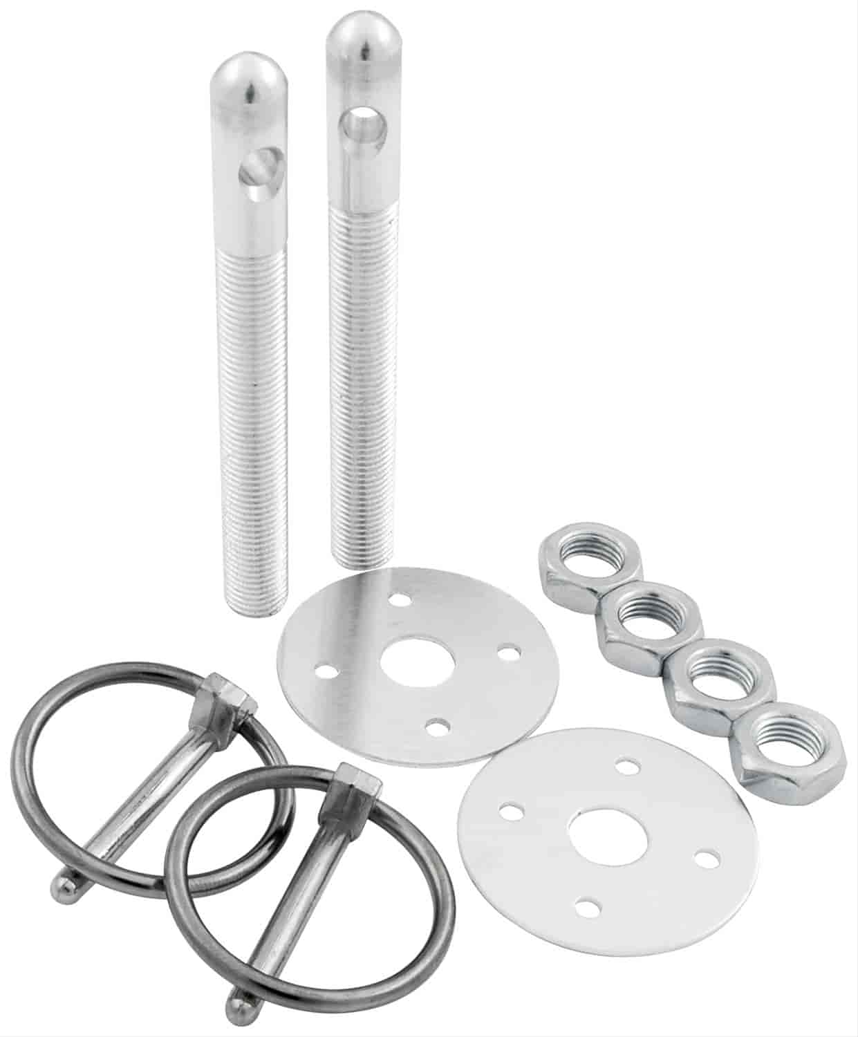 Aluminum Hood Pin Kit 3/8" Kit Silver