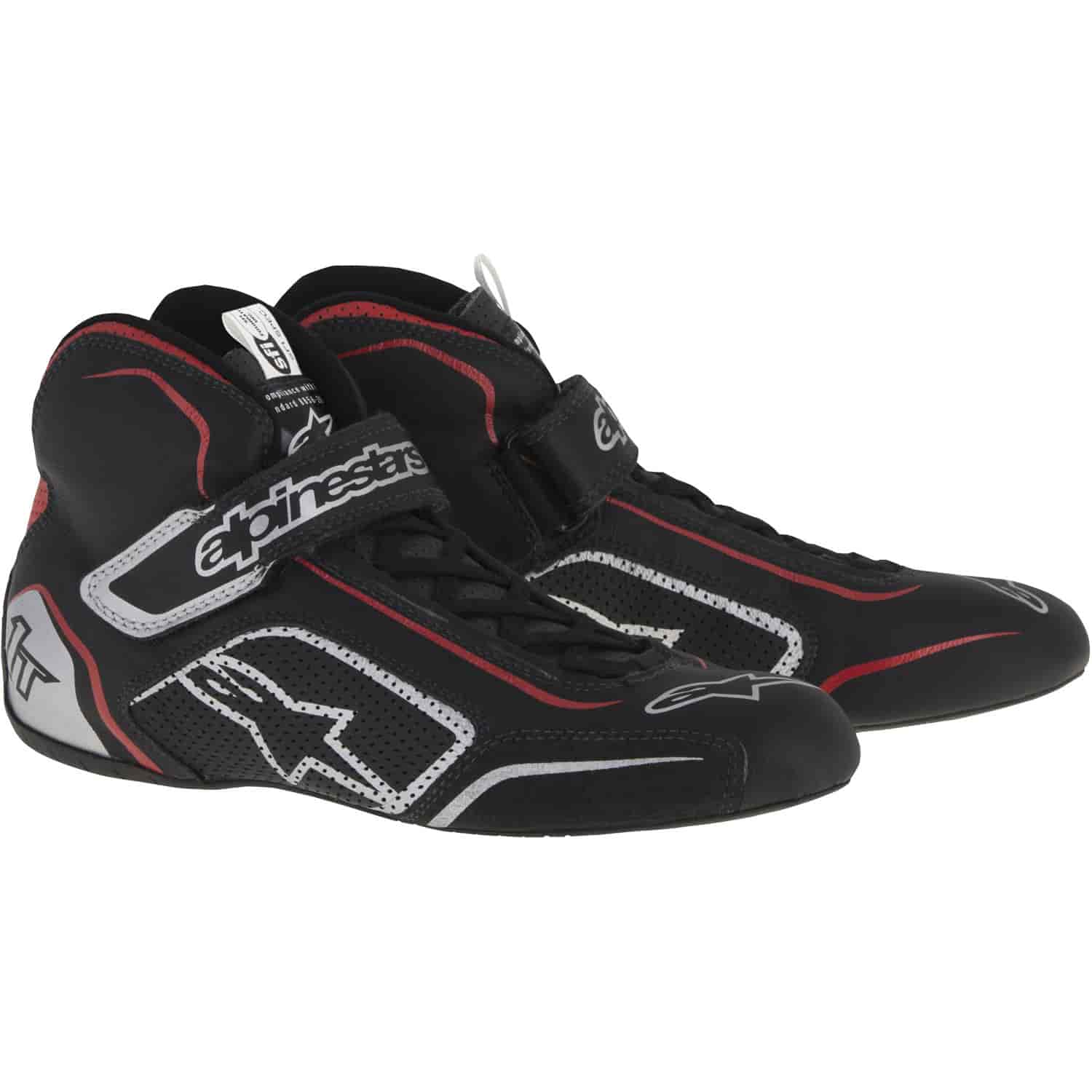 Tech 1-T Shoes Black/Red/Silver SFI 3.3/5
