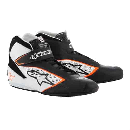 Tech-1 T Shoes Black/White/Fluorescent Orange - Size 7.5