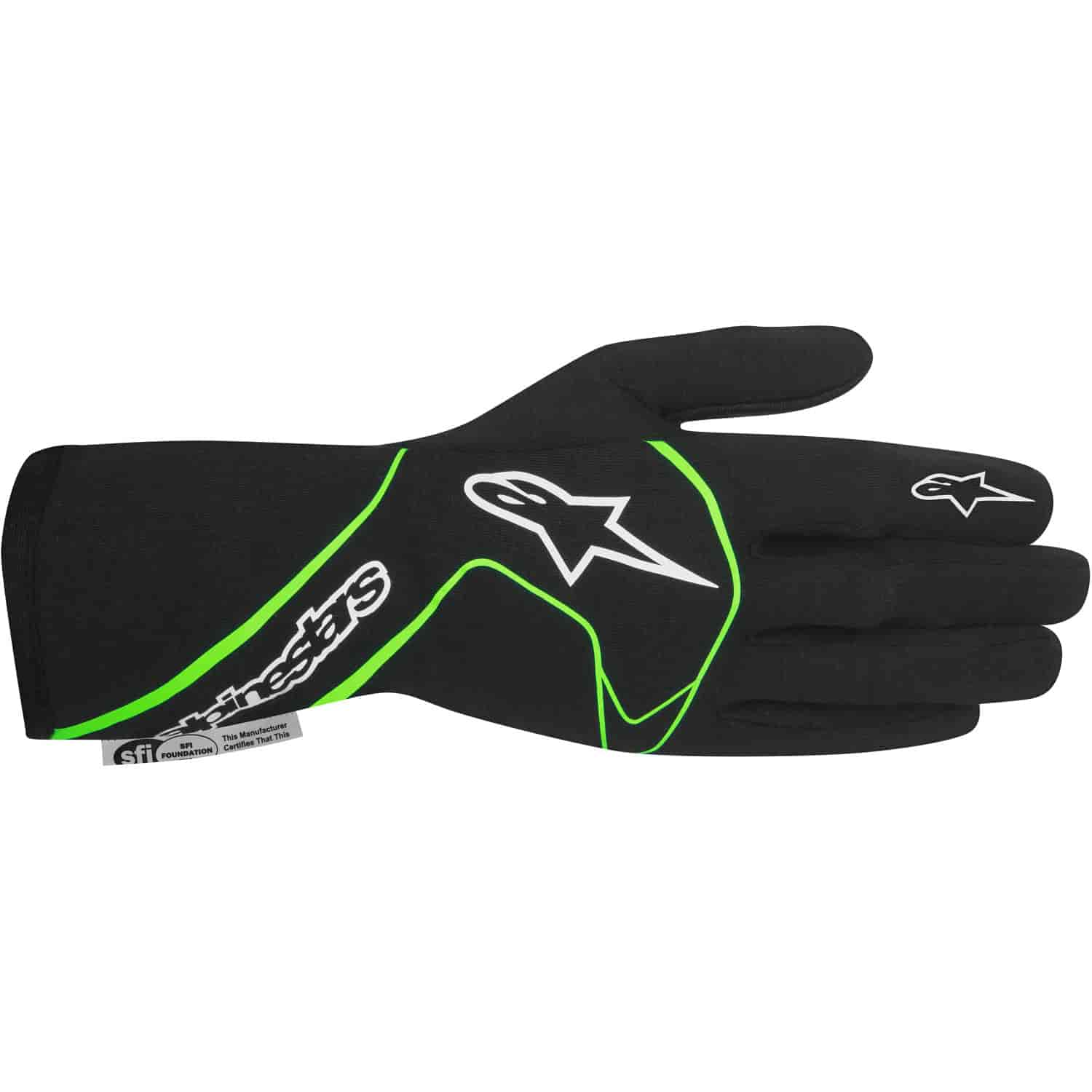 Tech 1 Race Gloves Black/Green Fluorescent SFI 3.3/5