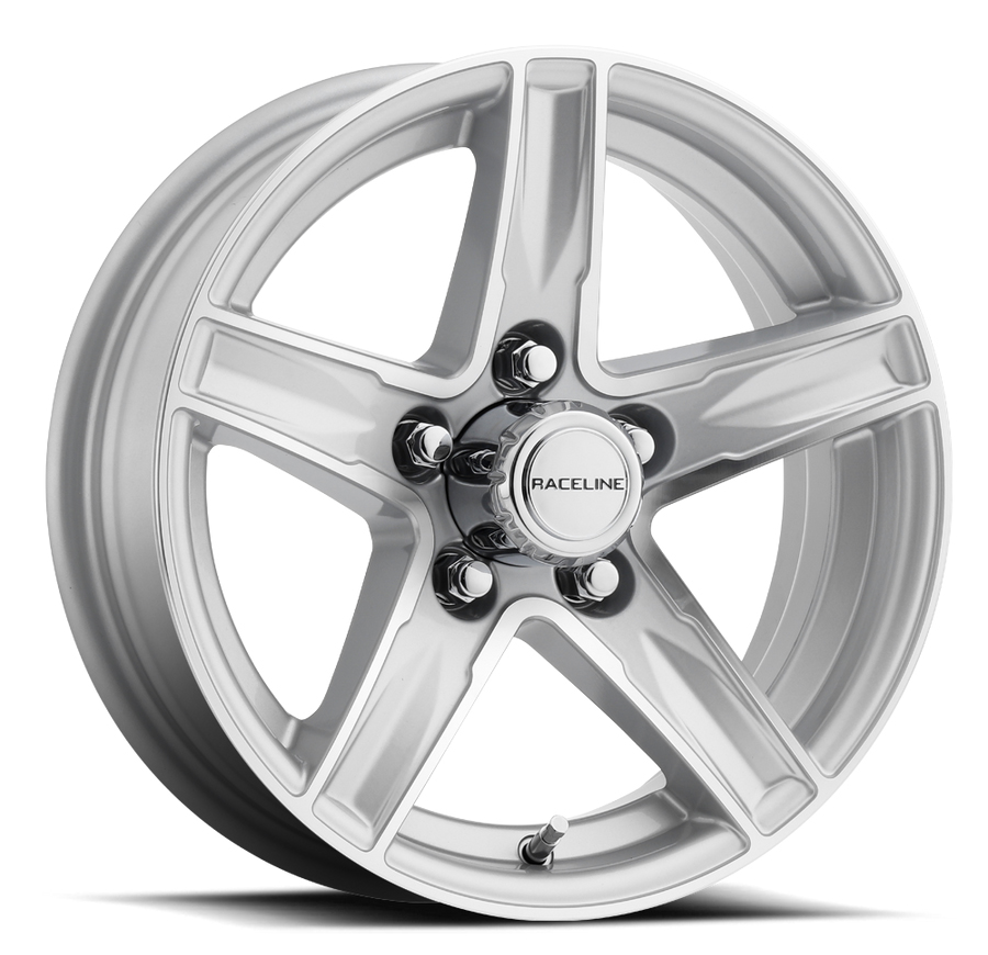 810S STYLUS Trailer Wheel Size: 15 X 5" Bolt Pattern: 5 x 4.50" (114.30 mm) [Gloss Silver and Machined]