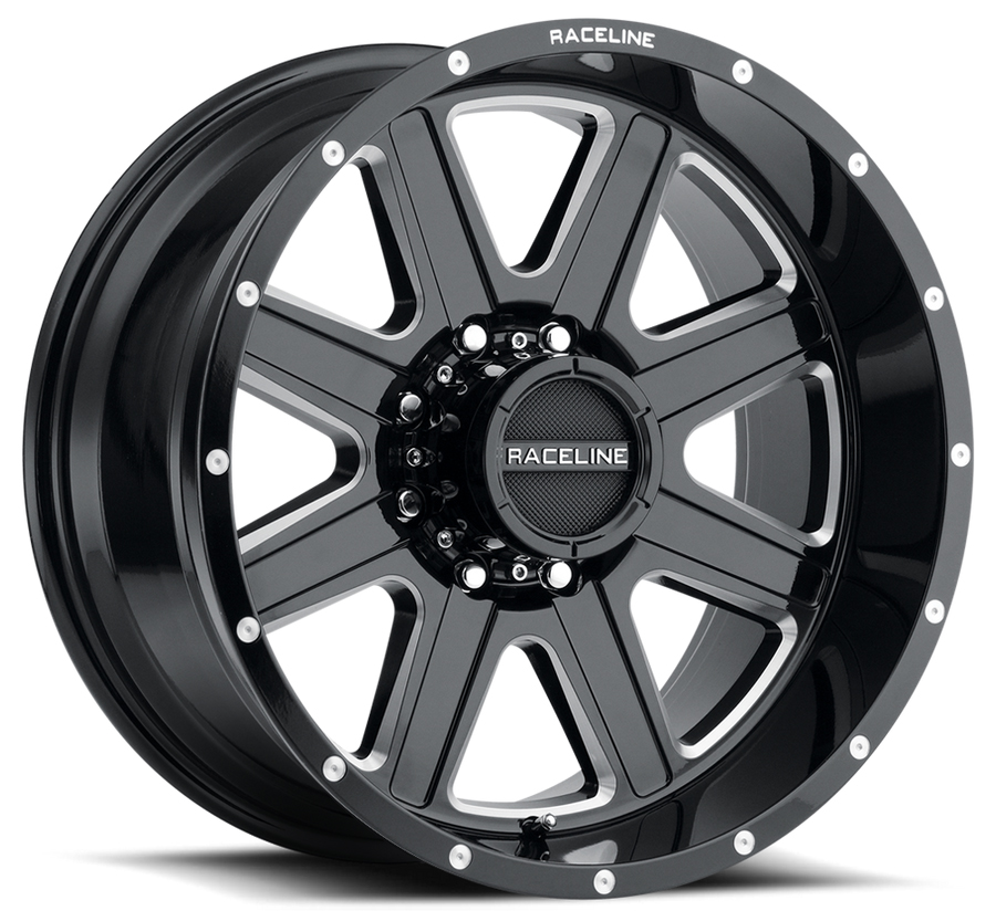 940M HOSTAGE Wheel Size: 22 X 12" Bolt Pattern: 8X165.1 mm [Gloss Black and Milled]