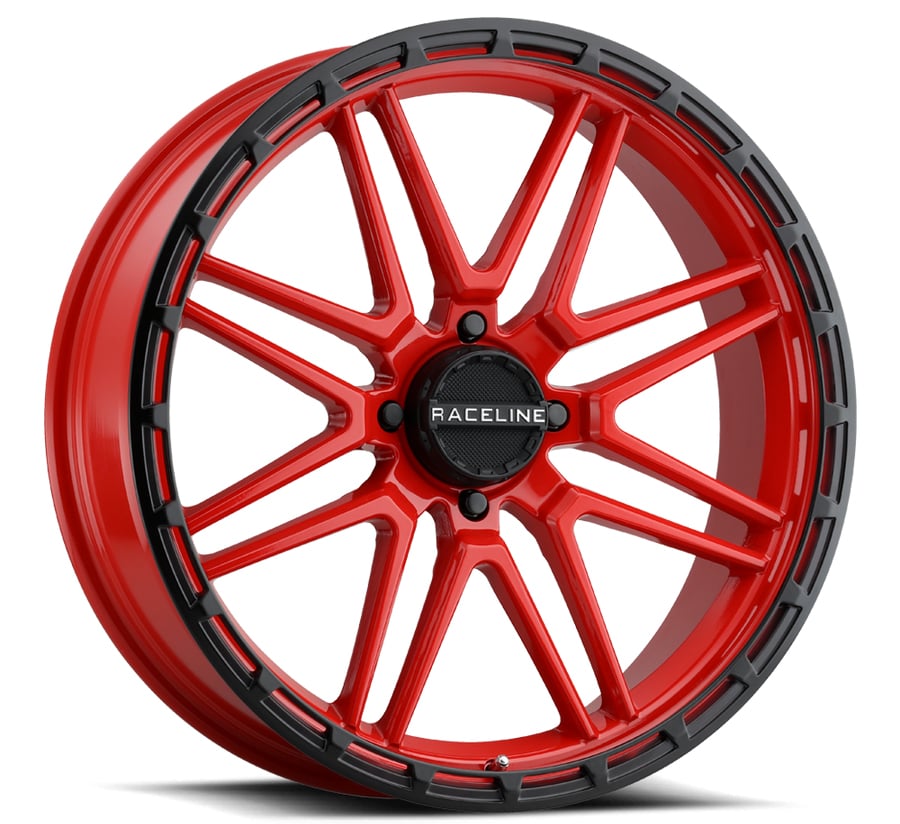 A11R KRANK Wheel Size: 20 X 7" Bolt Pattern: 4X137 mm [Gloss Red and Black Undercut Ring]