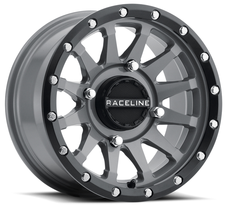 A95SG TROPHY Wheel Size: 14 X 7" Bolt Pattern: 4X110 mm [Stealth Grey with Simulated Beadlock]