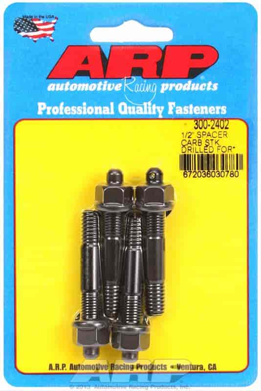 Carb Stud Kit 1/2" Spacer, (Drilled for NASCAR Wire Seal) 5/16" x 2.225" O.A.L.
