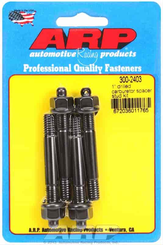Carb Stud Kit 1" Spacer, (Drilled for NASCAR Wire Seal) 5/16" x 2.700" O.A.L.