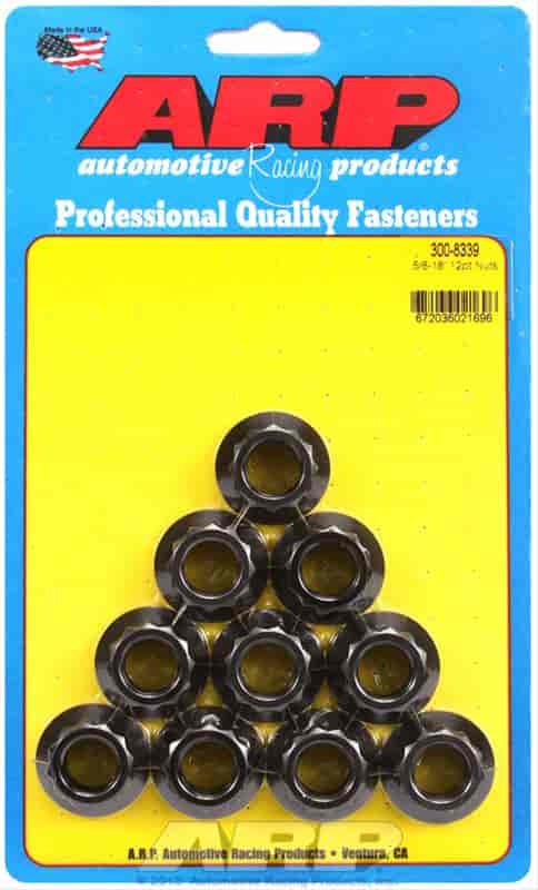 Black Oxide 12-Point Nuts 5/8"-18