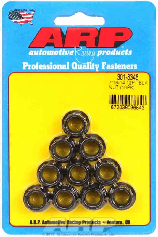 Black Oxide 12-Point Nuts 7/16"-14