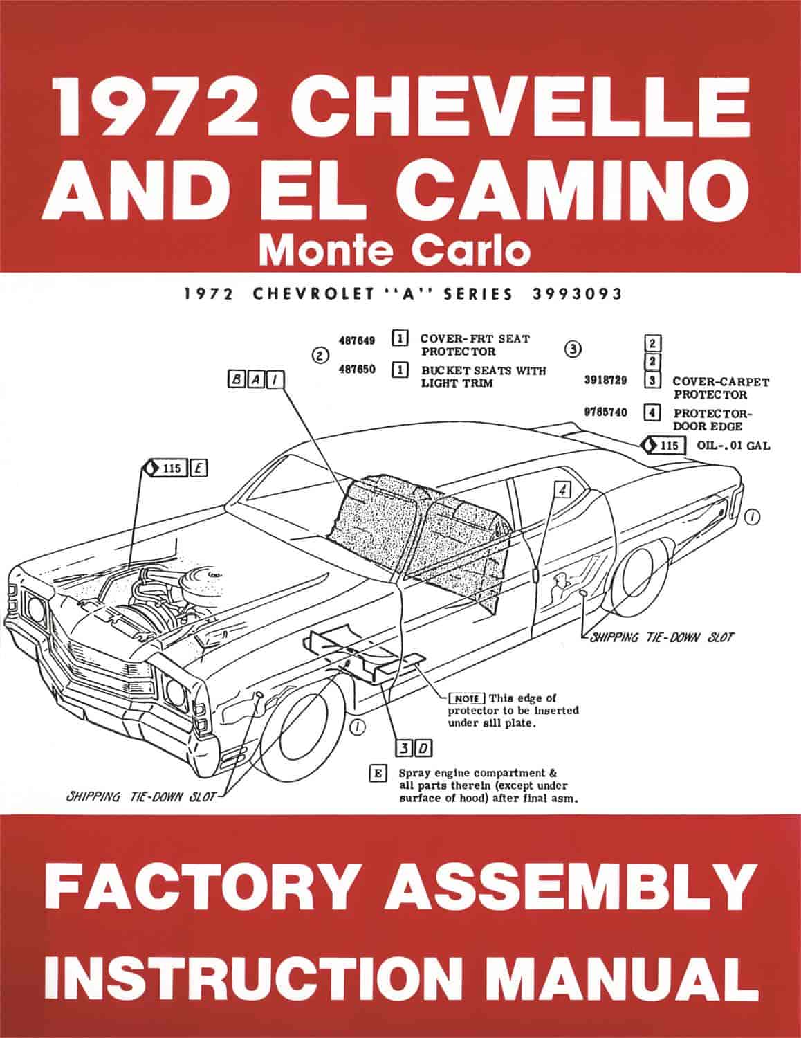 Factory Assembly Manual 1972 Chevy Chevelle, El Camino & Monte Carlo