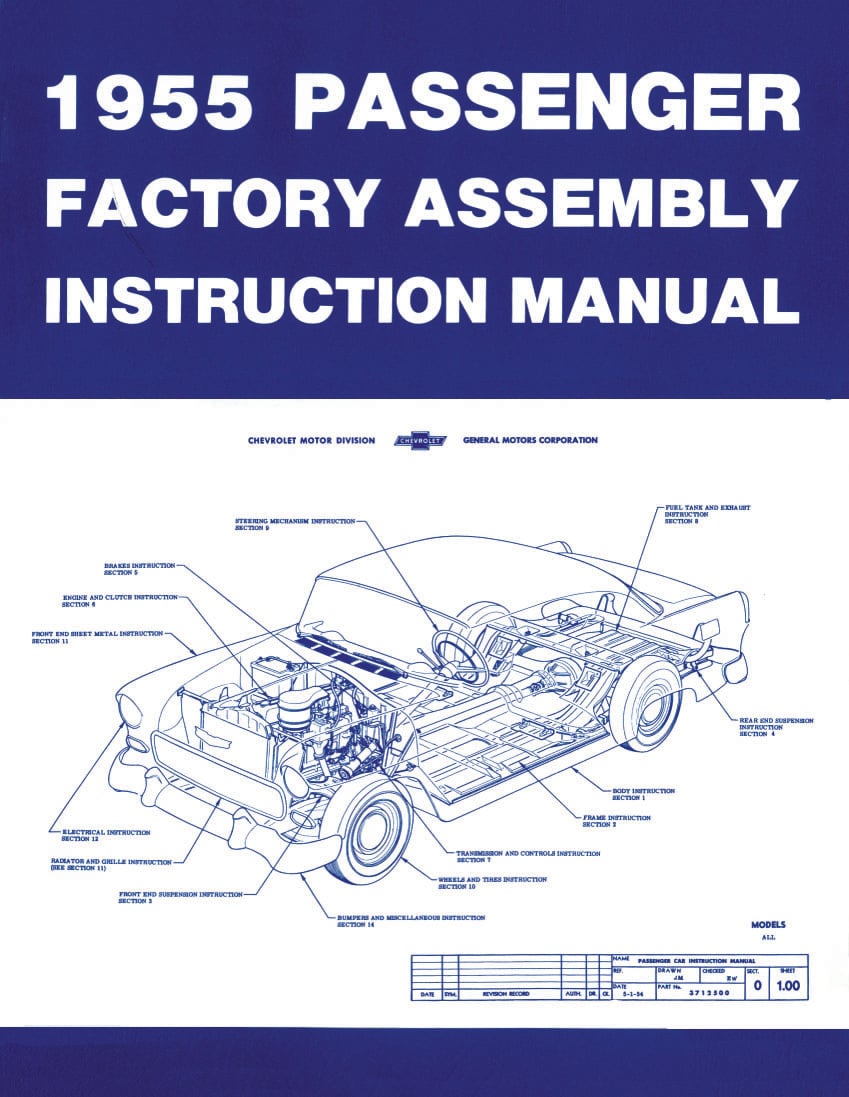 Factory Assembly Manual 1955 Full Size Chevy Car