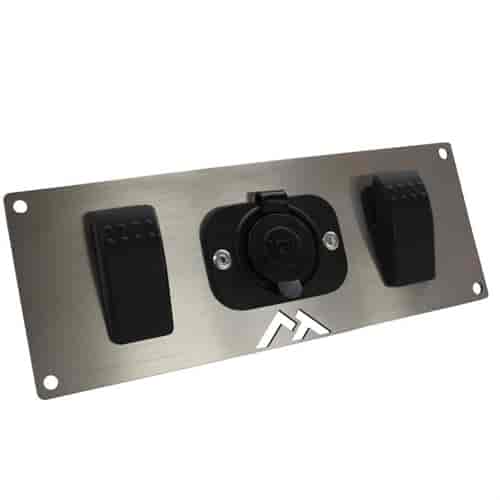 Stainless Steel Rocker Plate w/Switches and Power Socket