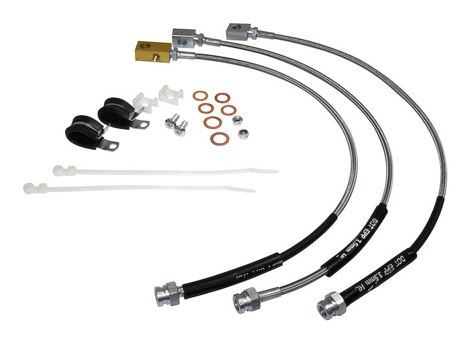 Extended SS Brake Line Kit for 2007-2018 Jeep Wrangler JK 2-6 lift Front Rear Extended SS Brake Line Kit for 2007-2018 Jeep Wrangler JK 2-6 lift Front Rear
