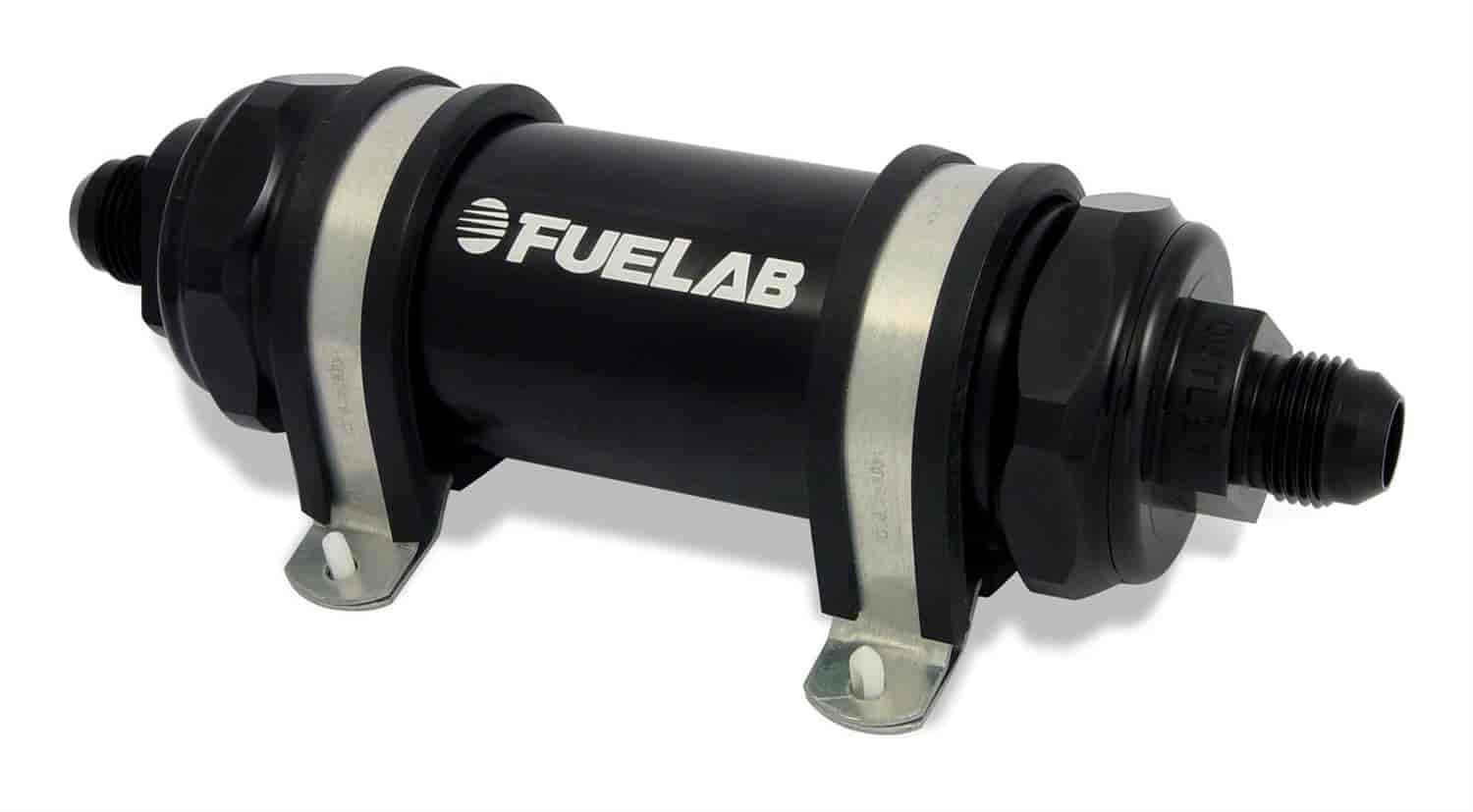 In-Line Fuel Filter Long Length -8AN Inlet/-10AN Outlet