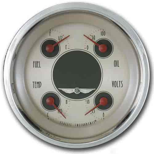 All American Nickel Quad Gauge 3-3/8" Electrical Includes: