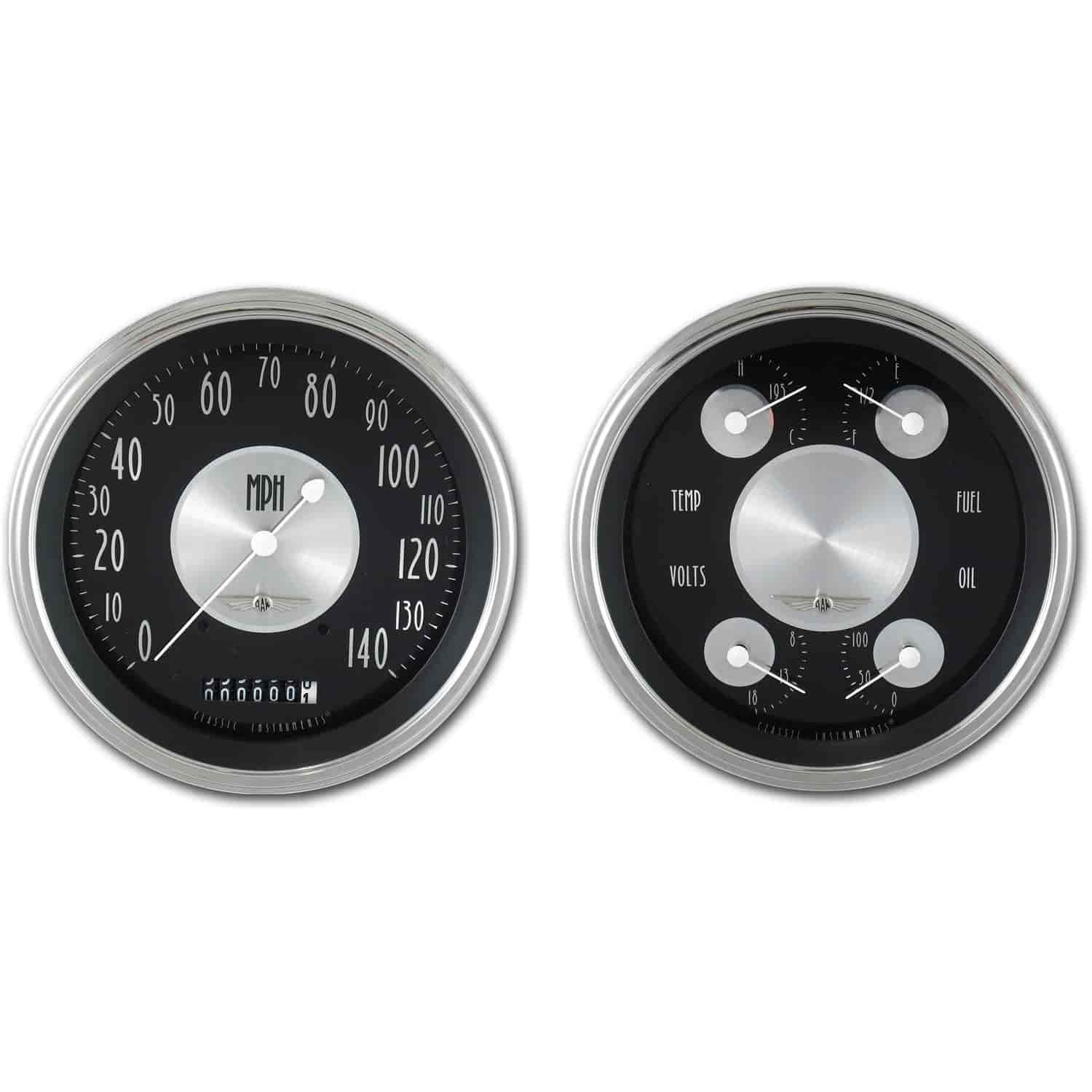 All American Tradition 2-Gauge Set 4-5/8" Electrical Speedometer (140 mph)