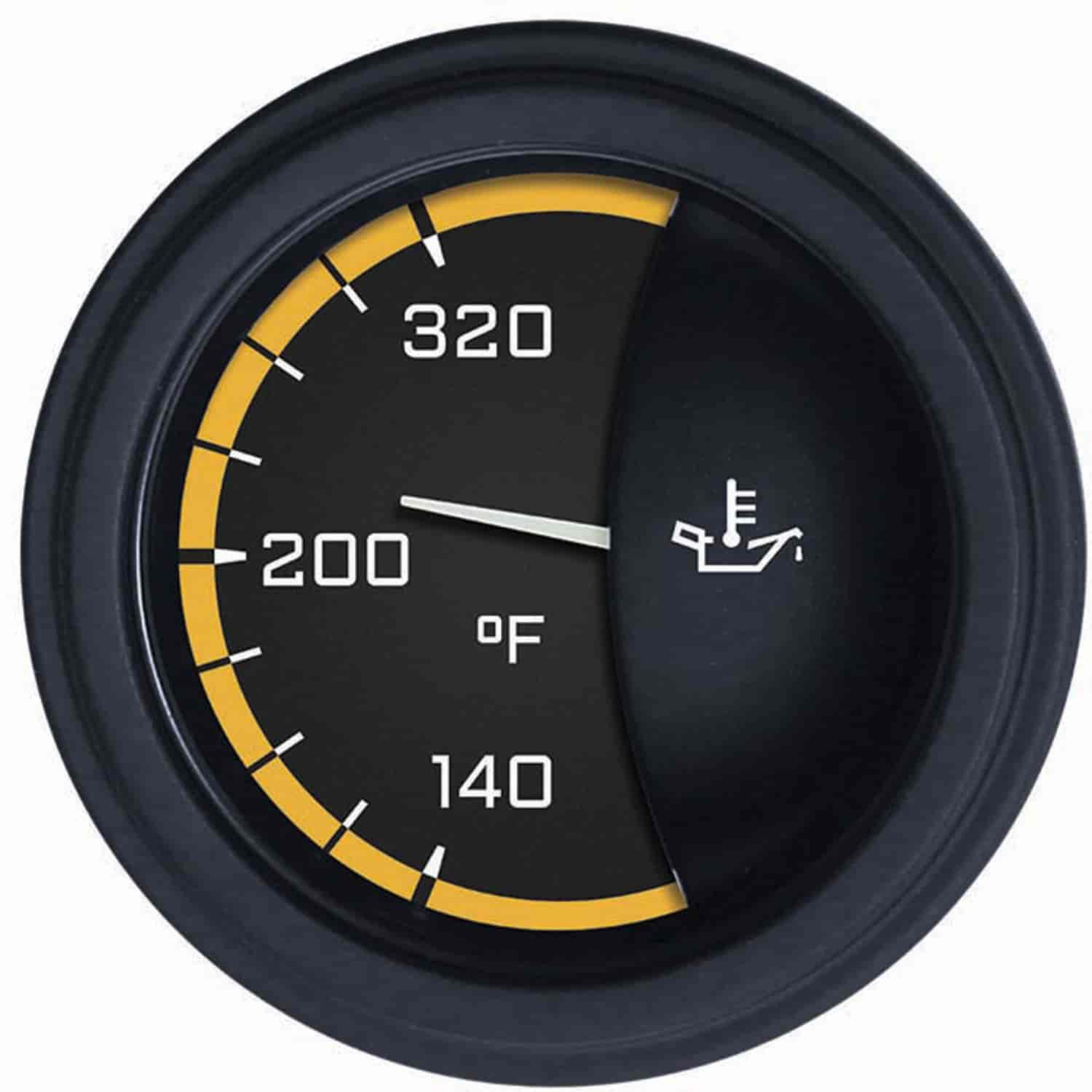 Yellow AutoCross Series Oil Temperature Gauge 2-1/8