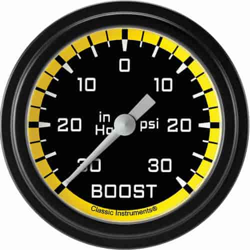 Autocross Yellow w/ Black Bezel 2 ? Boost/Vac Electric Full Sweep