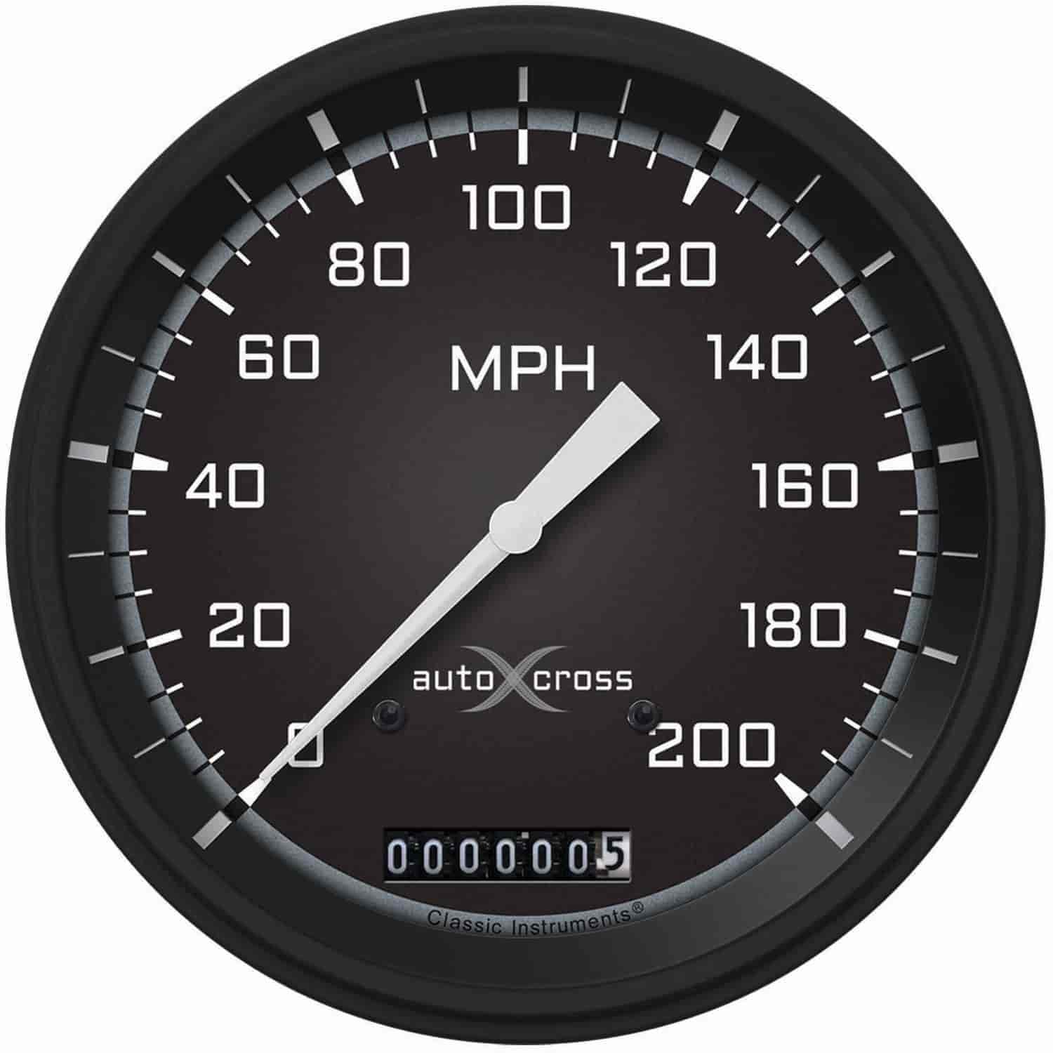 Gray AutoCross Series Speedometer 4-5/8