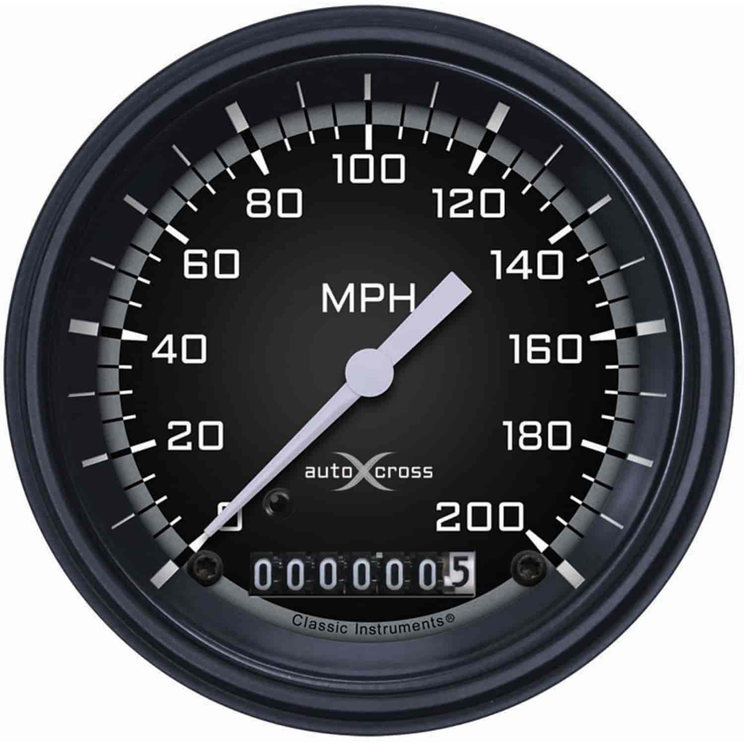 Gray AutoCross Series Speedometer 3-3/8