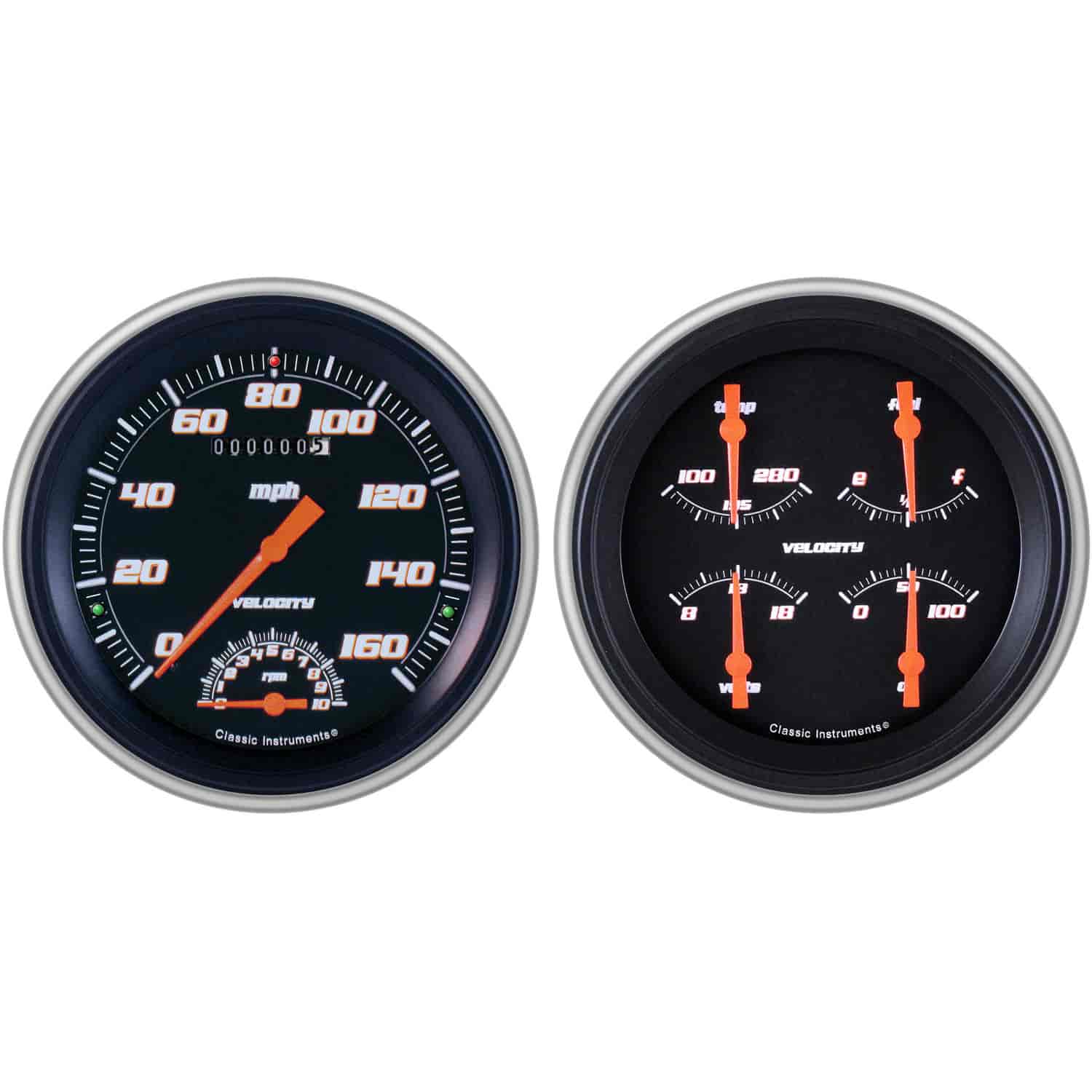 Velocity Series Black Gauge Package 1951-52 Chevy Car Includes: